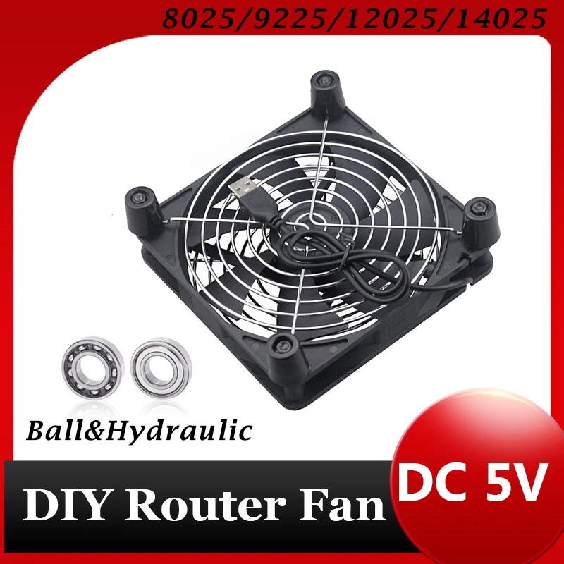 Ventilador USB Gdstime 120 mm Ventilador para router DIY 140 mm Ventilador de refrigeración para portátil DC 5 V Ventilador 92/80 mm Ventilador radiador Ventilador para TV Box con controlador de ventilador