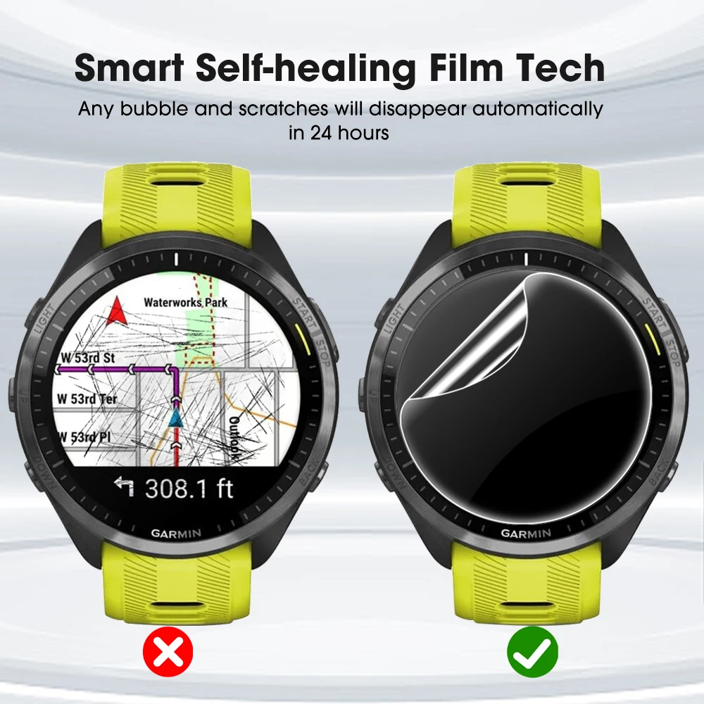 Película de hidrogel para reloj inteligente Garmin Forerunner 965, Protector de pantalla de TPU suave y transparente de cobertura completa para Forerunner 965, 1-10 Uds. - imagen 3