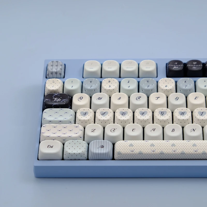 Teclas de lunares de 126 teclas, teclas PBT, perfil MOA/XOA, sublimación de tinte, teclas redondas bonitas para teclado mecánico MX 6.25U 7U - imagen 2
