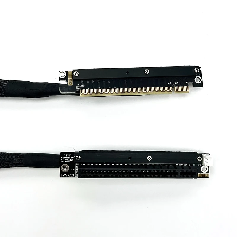 Cable elevador inverso doble Cable de curva derecha e izquierda PCIe 5,0 x16 extensión GPU suave para NVIDIA RTX50AMD RX90xx - imagen 4