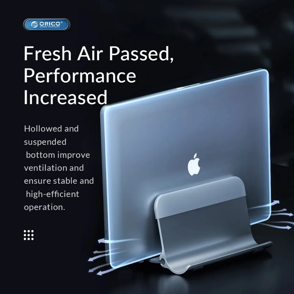 ORICO-soporte de aleación de aluminio para ordenador portátil, accesorio antideslizante con Sensor de gravedad, refrigeración para MacBook - imagen 5