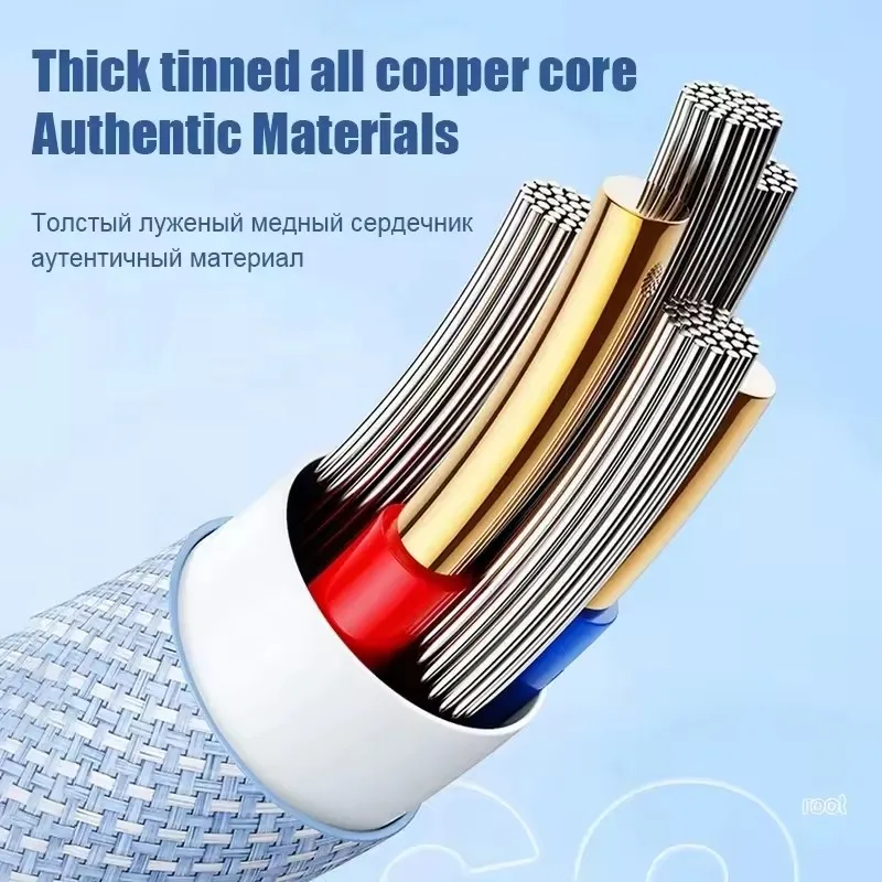 Cable USB tipo C PD 60W, Cables trenzados de carga rápida para iPhone 15 16 Pro Max Plus para Xiaomi Redmi, Cable accesorio de carga de teléfono - imagen 2