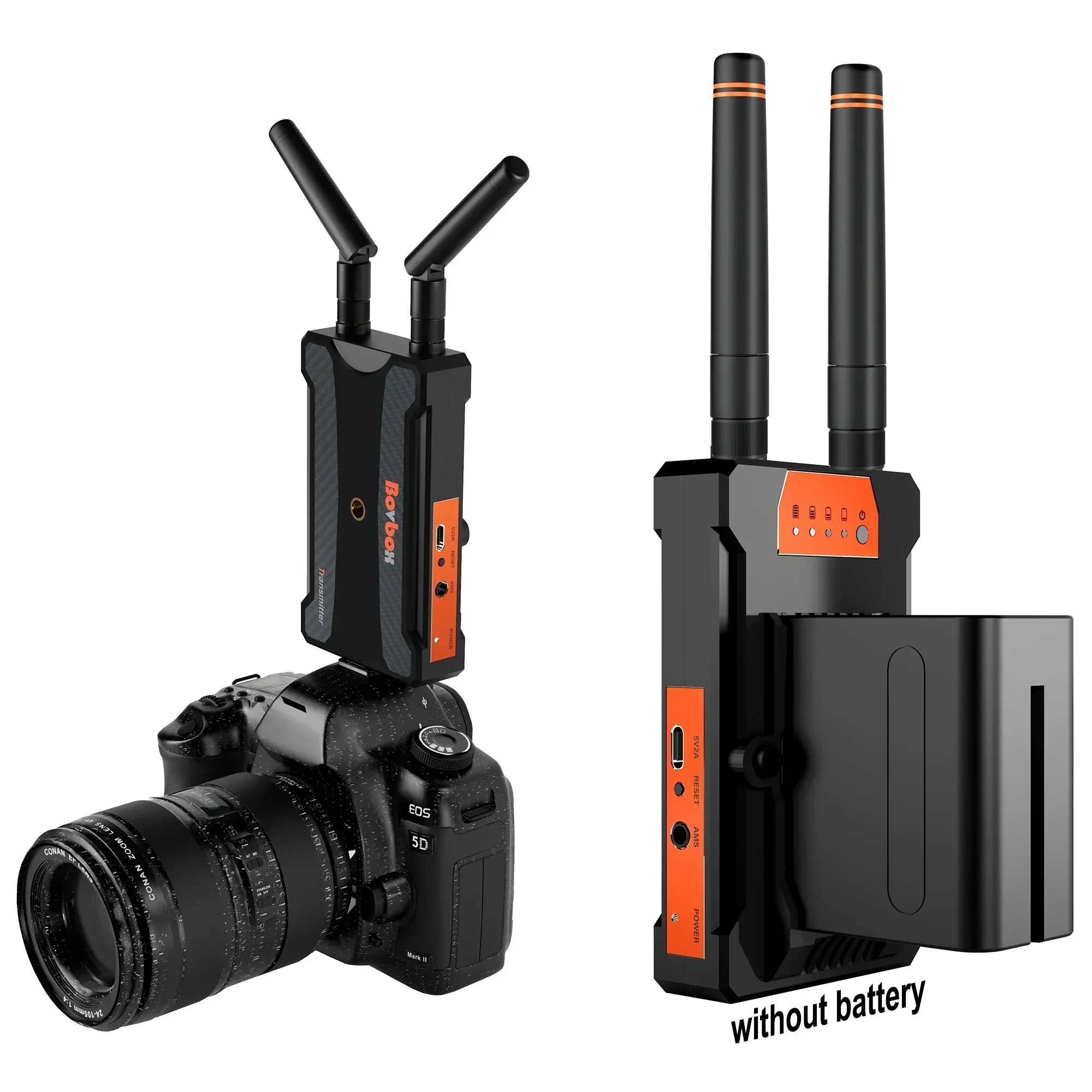 Receptor y transmisor de vídeo extensor HDMI inalámbrico de 200m para cámara de PC YoloBox Pro PS4 transmisión en vivo a Monitor de TV batería de soporte - imagen 2