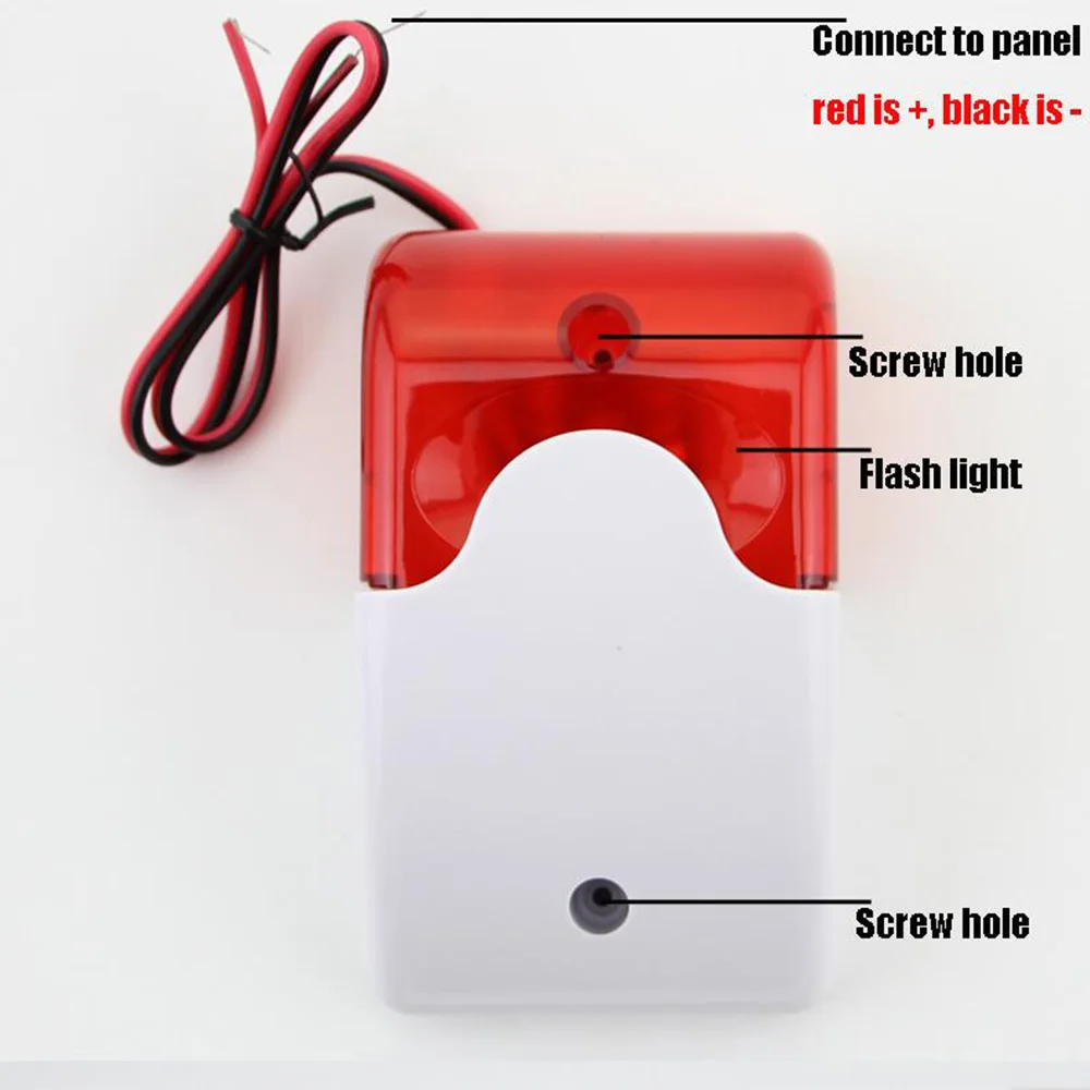 Mini sirenas estroboscópicas, luz indicadora de alarma de sonido con cable, seguridad del hogar, 12V, 108DB, sirenas de alarma para sistema de alarma GSM PSTN, envío directo - imagen 3
