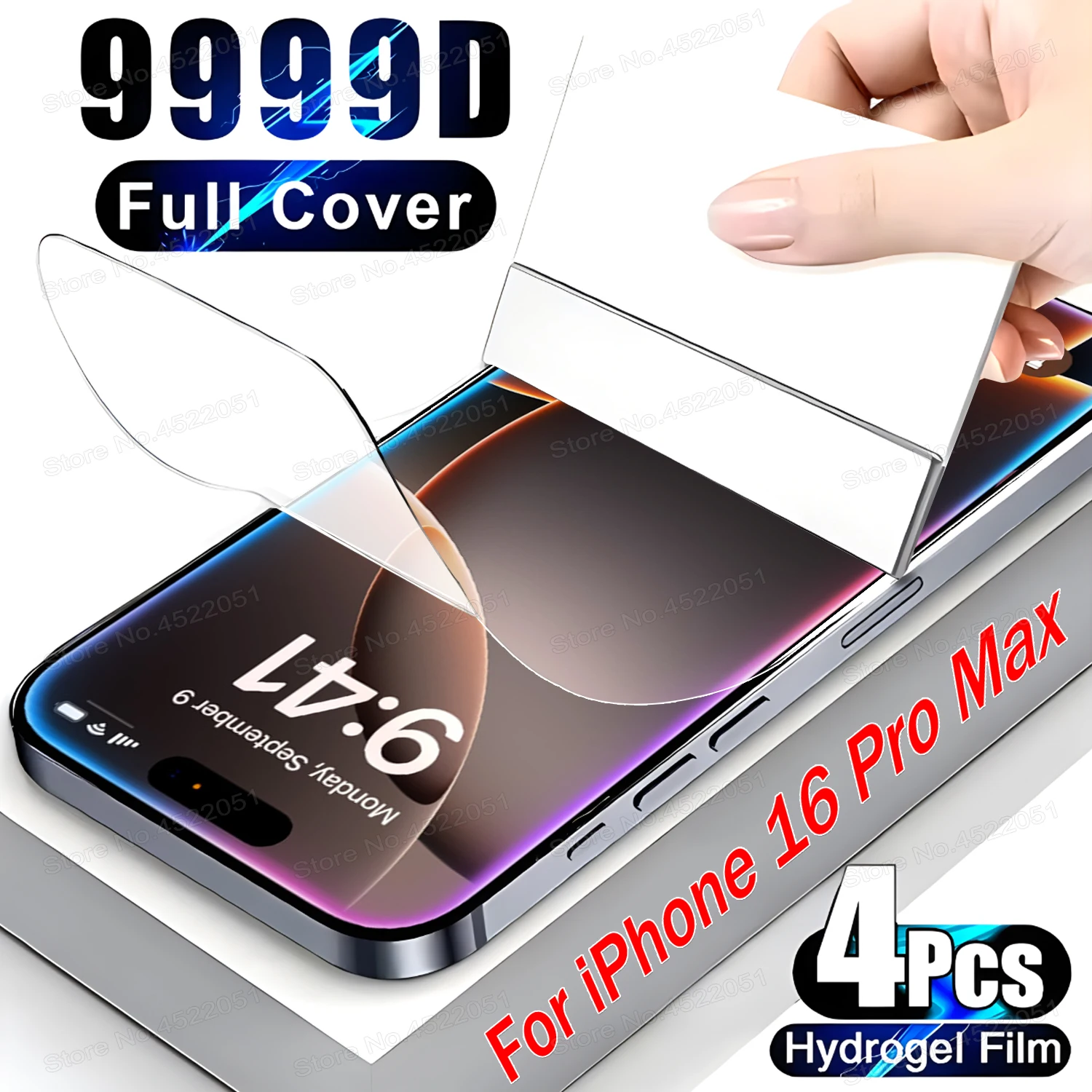 4 Uds Protector de pantalla para iPhone 16 14 13 12 Mini 11 15 Pro Max 7 8 Plus XR X SE 2022 2020 XS 16Pro Max película de hidrogel suave delgada - imagen 2