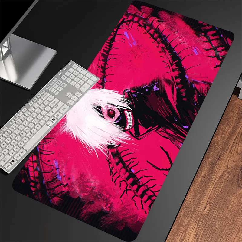 Alfombrilla de ratón antideslizante de Anime a la moda, alfombrilla de ratón grande de dibujos animados japoneses t-tokyo Ghoul Kaneki Ken, accesorios para juegos, almohadillas para teclado, tapete de juego - imagen 4