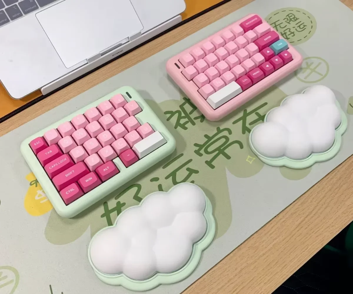 Kit de teclado Split65 personalizado inalámbrico Bluetooth 2,4g triodo nube Teclado mecánico anodal 68 teclas a través de Ipad teclado Plam Rest - imagen 4