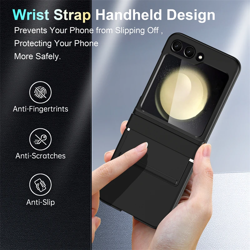 Para Samsung Z Flip 3 4 5 6 funda de teléfono con protección de bisagra y correa elástica ultrafina para Samsung Z Flip 6 5 4 3 cubierta dura a prueba de golpes - imagen 5