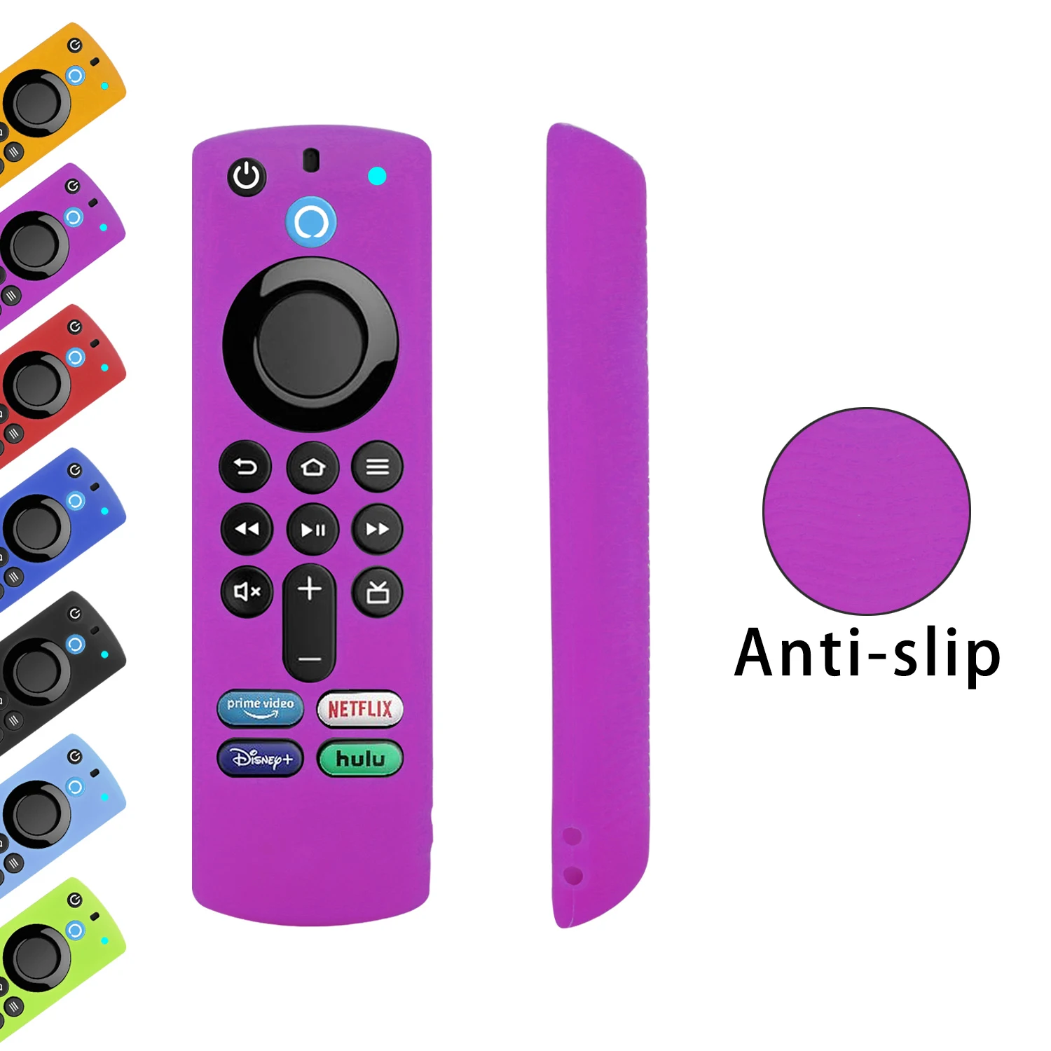 Funda de silicona apta para Amazon Alexa Fire Home Smart TV Control remoto Stick tercera generación cubierta protectora antideslizante a prueba de golpes