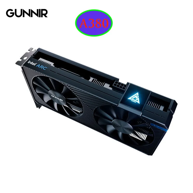 GUNNIR-tarjeta gráfica Intel Arc A380 Photon/Index 6G, tarjeta de vídeo de 2450 Mhz, 6GB, 96 bits GDDR6,PCIE4.0,1 HDMI,2 ventiladores GPU, Original, nuevo
