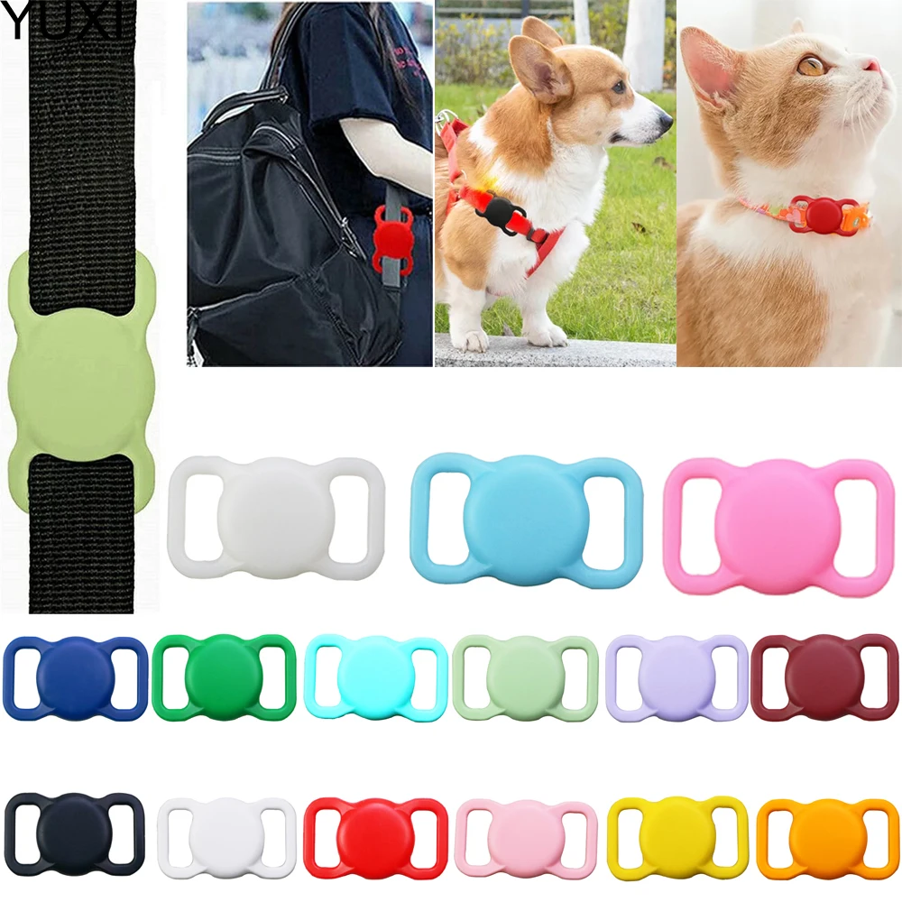 1 Uds. Para Apple Airtag, llavero de silicona, Collar protector para perro y gato, funda para etiqueta de aire, dispositivo localizador de seguimiento, Llavero antipérdida - imagen 2