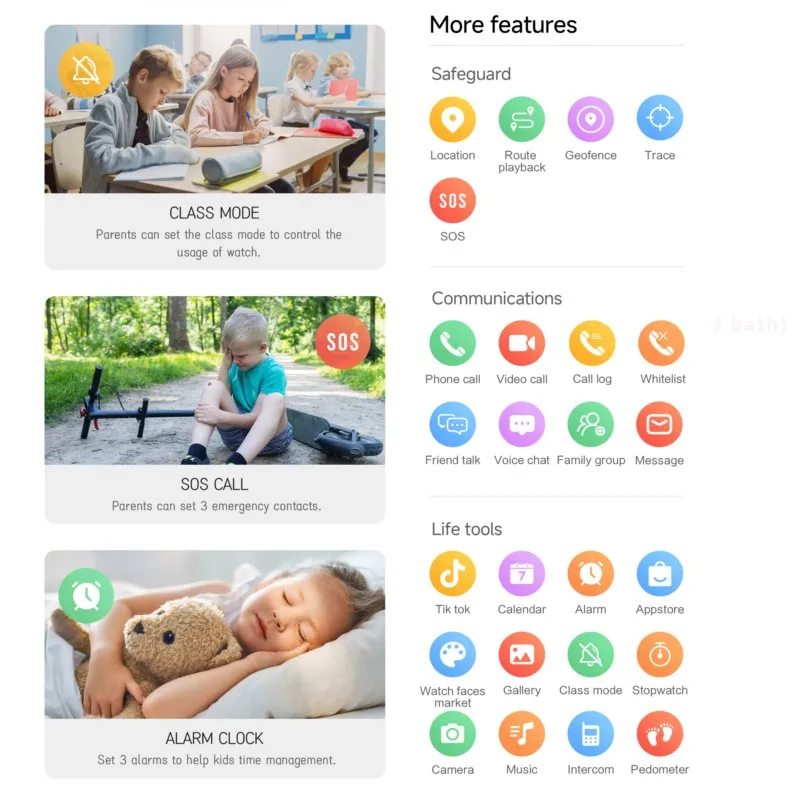 Reloj de teléfono inteligente 4G para niños, 2,0 pulgadas, 2 + 16G, aplicación de descarga, GPS, WIFI, cámara de videollamada, reloj inteligente para niños, Monitor, rastreador de ubicación - imagen 2