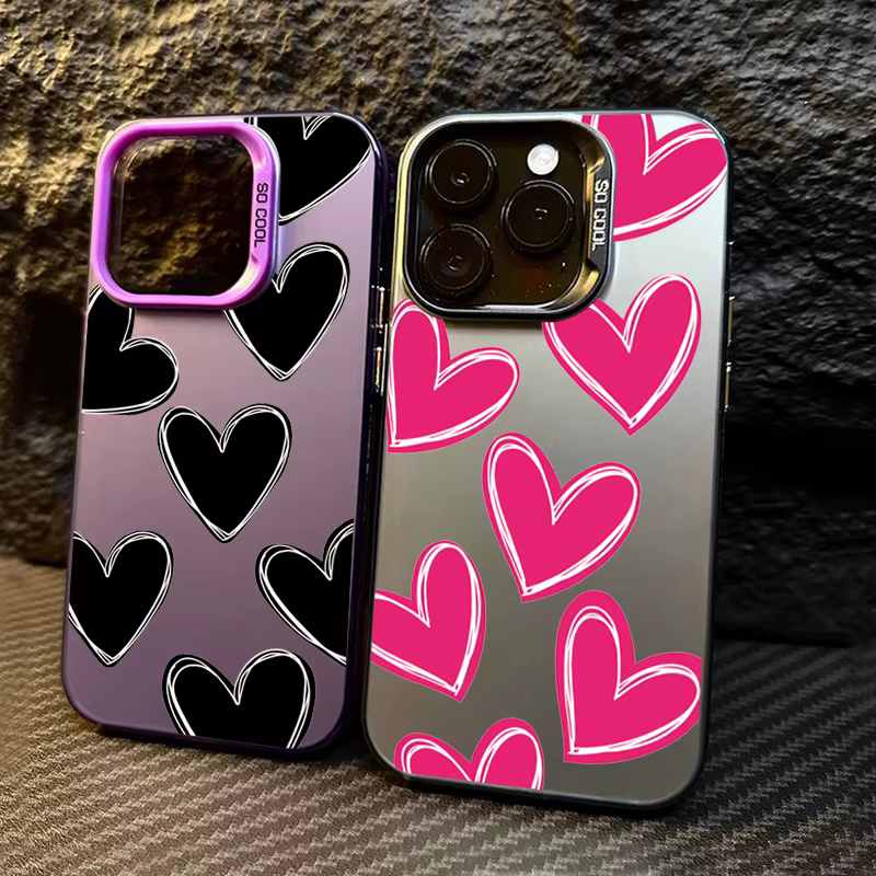 Funda de teléfono de lujo con forma de corazón de amor para OPPO Reno 6 6Pro 7 7Pro 7Z 8T 10 11 11F 12 12F Pro Plus 5G, funda trasera mate a prueba de golpes
