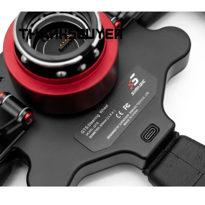 Volante de carreras RGB para SIMAGIC, 11,8 ", SIM GTS, con cuero/agarre de paleta, palanca de cambios de paleta única - imagen 4