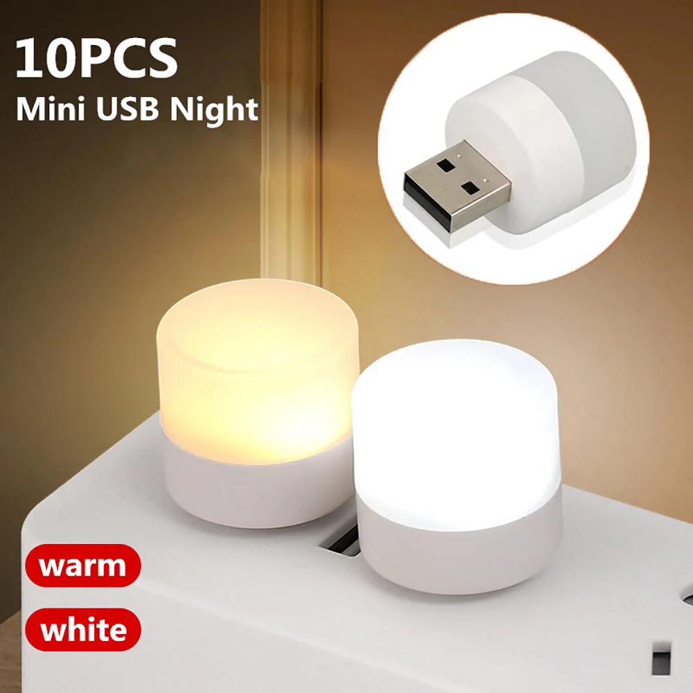 Mini lámpara LED con luz USB, luces para mesa, enchufe para habitación, lectura de libros nocturnos, artículos de decoración, protecciones oculares blancas cálidas, dormitorio al por mayor