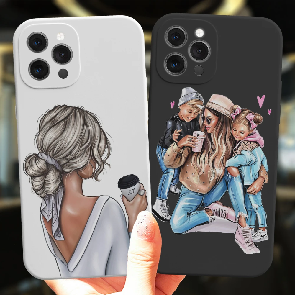 Funda protectora para iPhone, carcasa de silicona de caramelo Popular para mujer, Niña y bebé, para modelos 13, 11, 12, 14 Pro Max, Mini, 14Plus y 13Pro Max