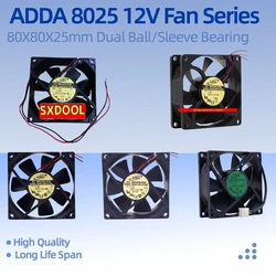 Ventilador ADDA 80mm 12V CC – Refrigeración 80x80x25mm