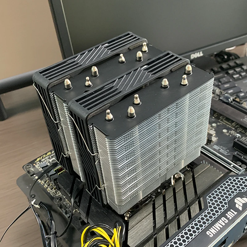 6 tubos de calor CPU enfriador de aire TDP 200W PC radiador 120MM para Intel LGA 1200 1150 1151 1155 1156 1366 1700 2011 X99 AMD AM3 AM4 AM5 - imagen 5