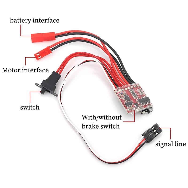20A 4,8 V-8,4 V (para batería de litio 2S) Mini controlador de velocidad eléctrico cepillado ESC cepillo Motor electrónico para coche RC - imagen 4