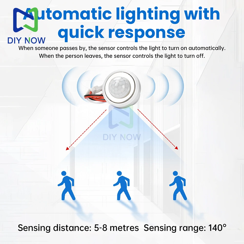 DC 3,5-24V bajo voltaje retardo ajustable incorporado infrarrojo cuerpo humano interruptor de inducción detección sonda de inducción sensor de movimiento - imagen 4