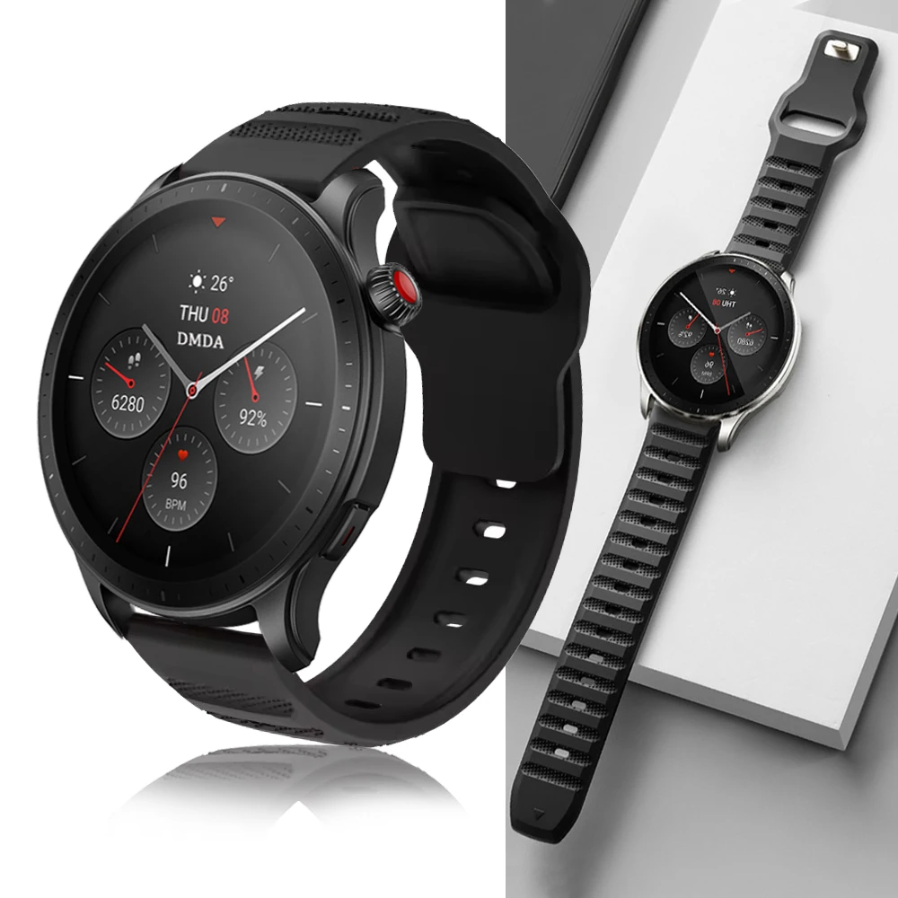 Correa de silicona para reloj Amazfit BALANCE, 22mm, 20mm, GTR 4 3 Pro 2e/GTS 4 3 2/Bip 5 U Stratos 3 2, pulsera Original - imagen 2