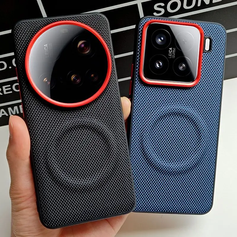 Para Xiaomi Mi 15 14 13 Ultra funda de lujo PU magnética carga inalámbrica funda protectora trasera para Xiao POCO F7 Ultra F7Pro