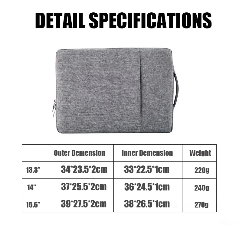 2022 bolsa para portátil funda 13,3 14 15 15,6 pulgadas funda para portátil bolso para Macbook Air Pro Acer Xiaomi Asus Lenovo bolsa de almacenamiento - imagen 3