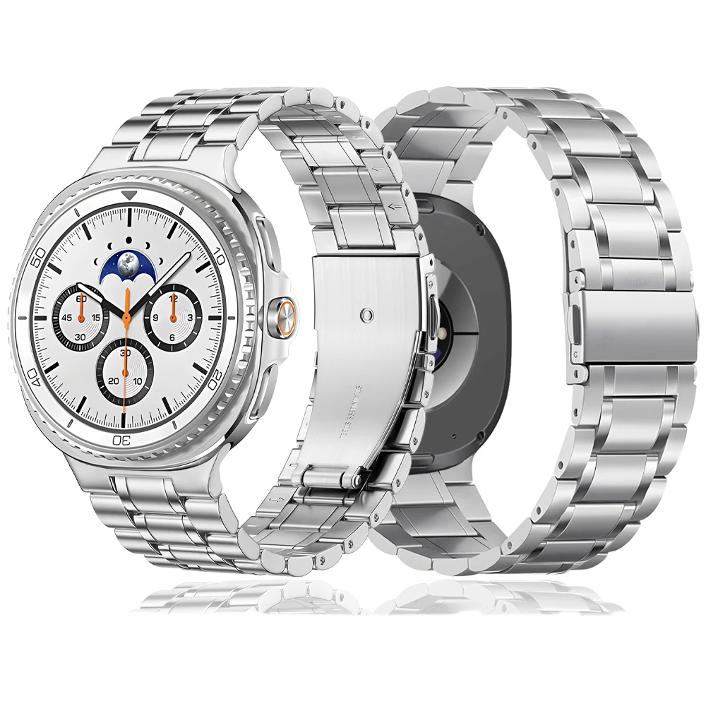 Correa de acero inoxidable para Samsung Galaxy Watch 8, pulsera de Metal de 44mm y 40mm para Samsung Galaxy Watch 8, correas clásicas de negocios de 46mm
