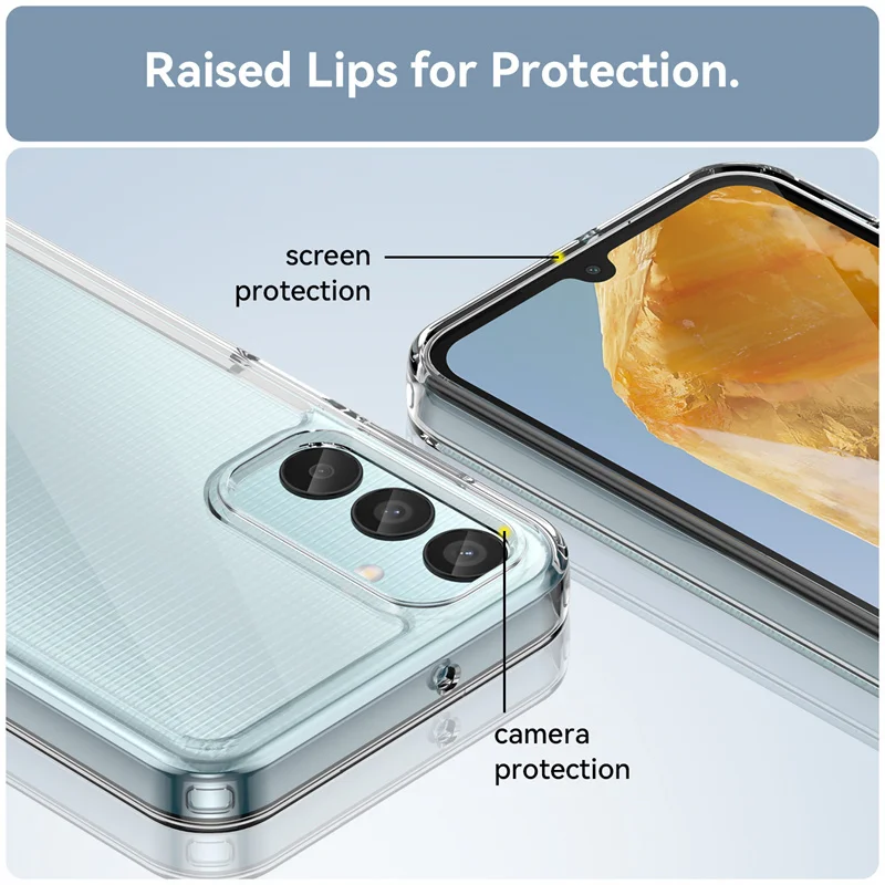 Funda para Samsung Galaxy M55 M 55 5G, carcasa a prueba de golpes, marco de color transparente - imagen 5