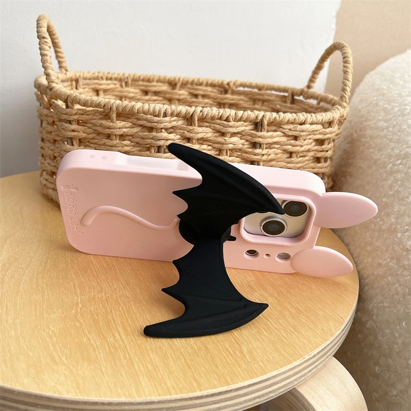 Funda blanda de silicona con orejas de gato y murciélago de dibujos animados para IPhone 17 16 15 14 13 Pro Max 17Pro IPhone17 i17 ProMax, accesorios para teléfono - imagen 5