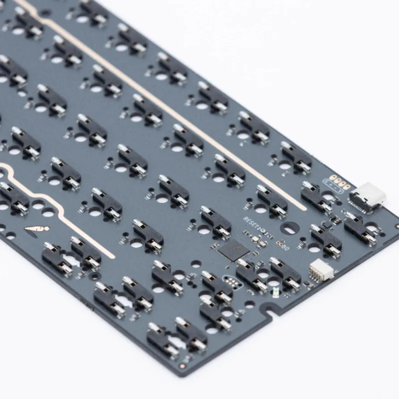 F60 F60w teclado personalizado de intercambio en caliente PCB a través de QMK para GH60 tri-mode/espacio dividido/sin ranuras placa posicionadora de teclado mecánico - imagen 4