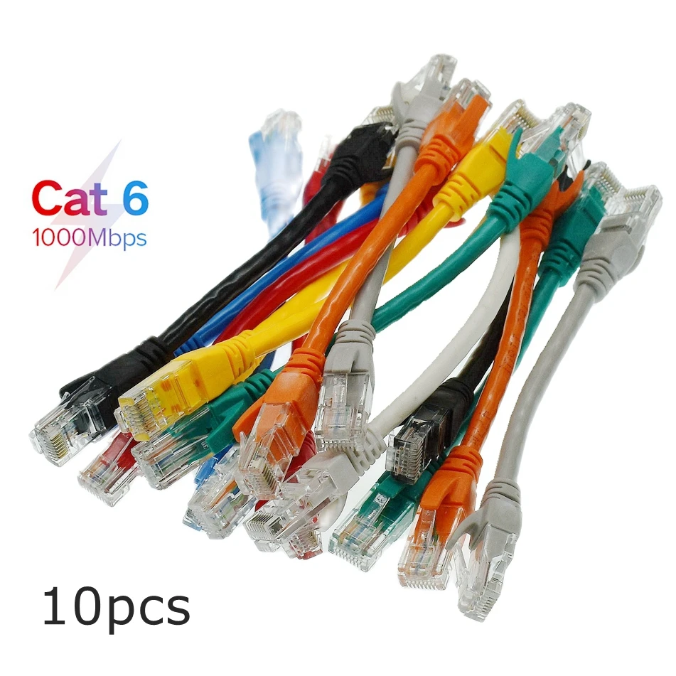 Cable de red RJ45 para enrutador ordenador portátil, 10 piezas, Cat6, 15cm, 0,3 m, 0,5 par trenzado, Internet UTP Lan - imagen 5
