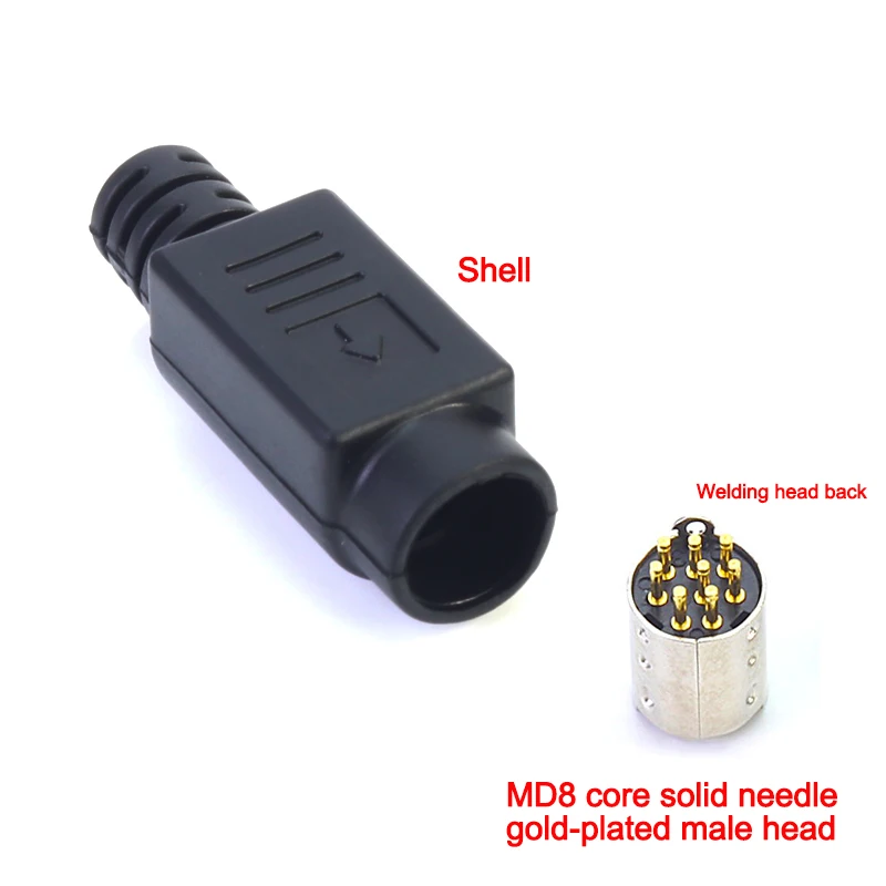 2/5 Uds DIY para Cables de soldadura Mini conector DIN terminal de vídeo S Circular 8 pines macho con adaptador de mango de plástico - imagen 3