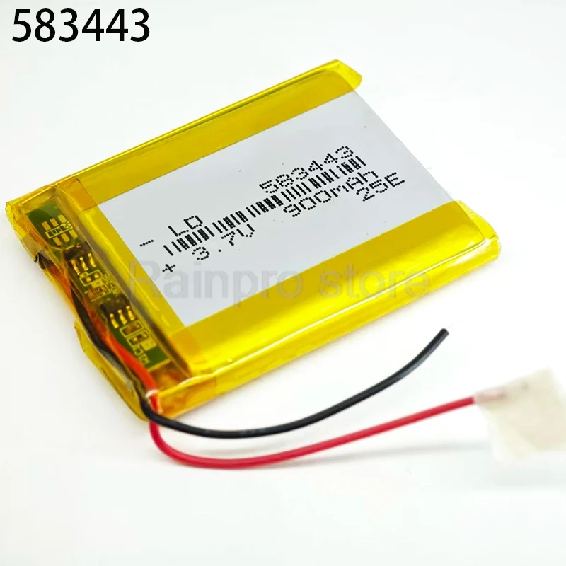 1 Uds 3,7 V batería de polímero de litio 583443 para navegador GPS electrónico para perros MP4MP5 Altavoz Bluetooth 900mAh