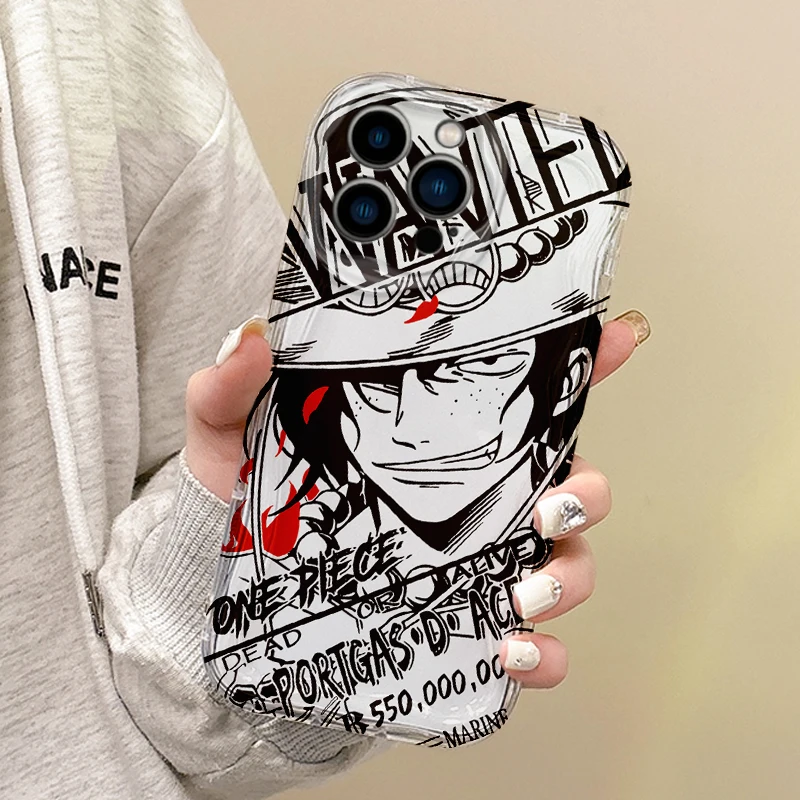 O-One Pieces Ace Nami Anime funda de teléfono para iPhone 16 Pro Max 15 14 13 12 11 8 7 Pro X XR XS Max cubierta transparente a prueba de polvo - imagen 2