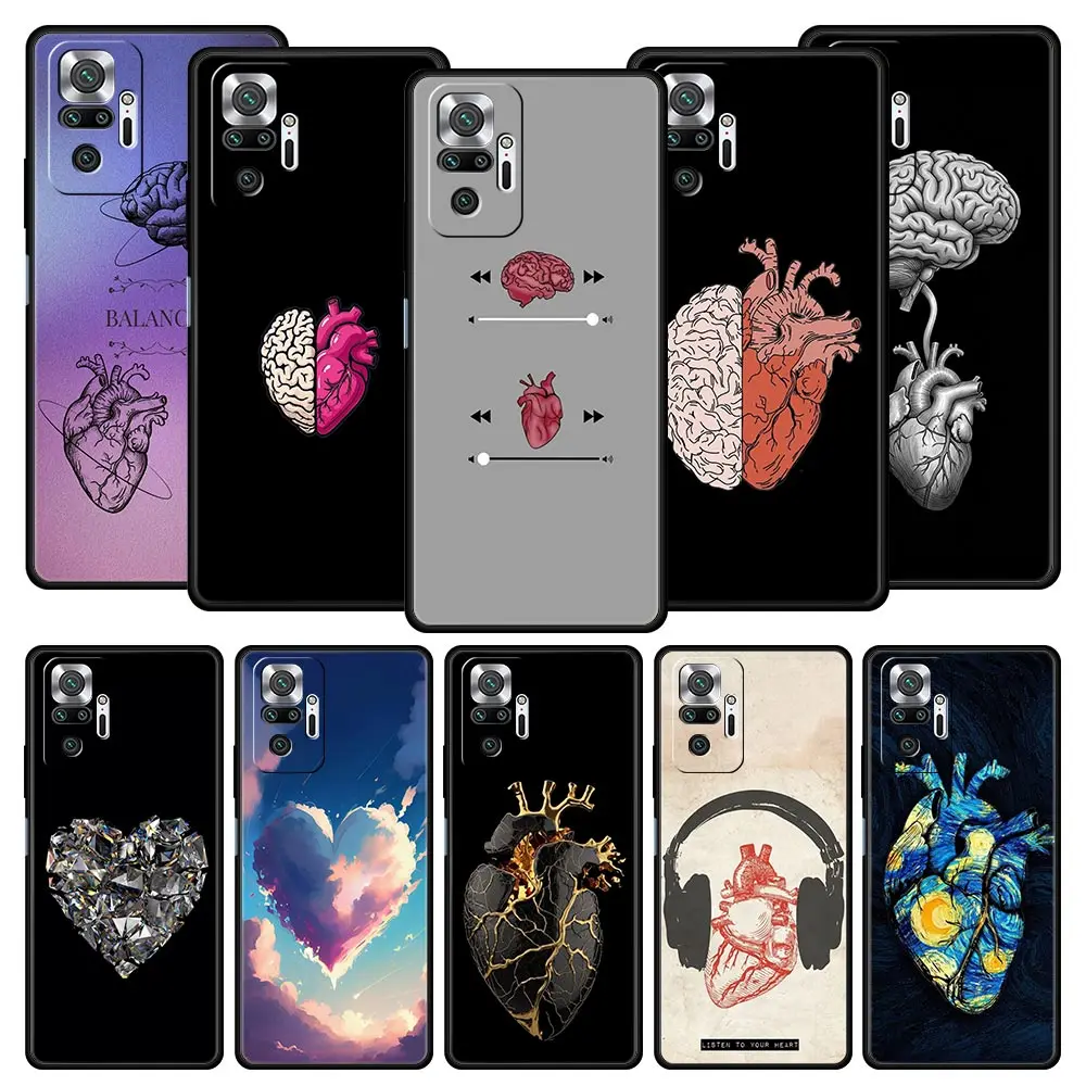 Funda de teléfono médica con corazón creativo para Xiaomi Redmi Note 14 13 12 5G 11 10 Pro Plus 4G 9S 9 14C 13C 12C 10C 9C 9A, funda suave de TPU