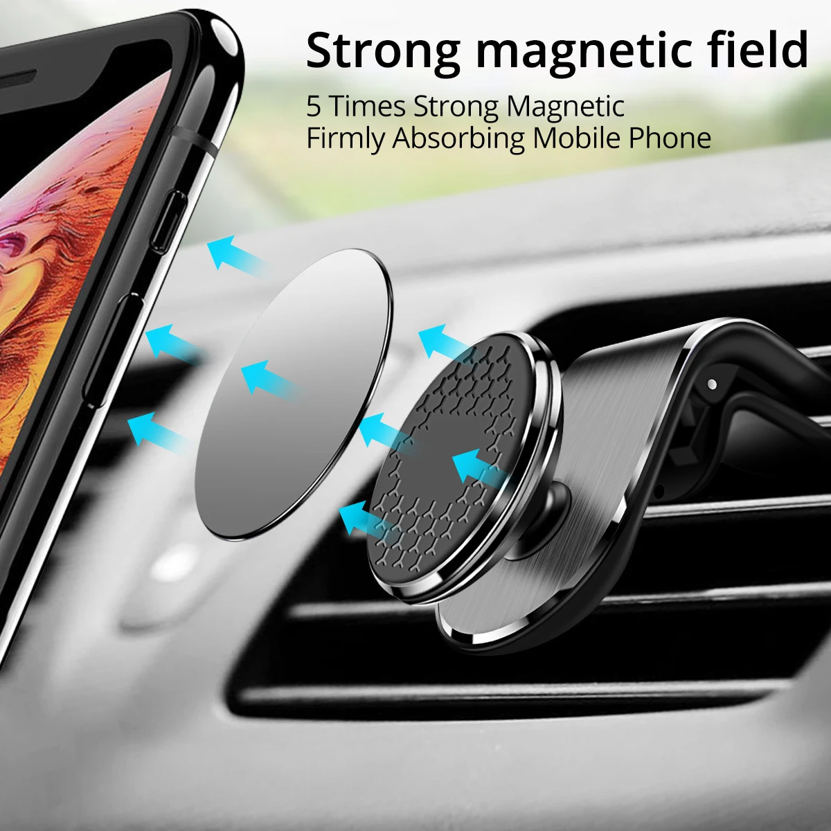 Soporte magnético para teléfono de coche, Clip de ventilación de aire con rotación de 360 grados, soportes magnéticos, soporte portátil para teléfono GPS para iPhone 14 13 12 Huawei Samsung - imagen 3