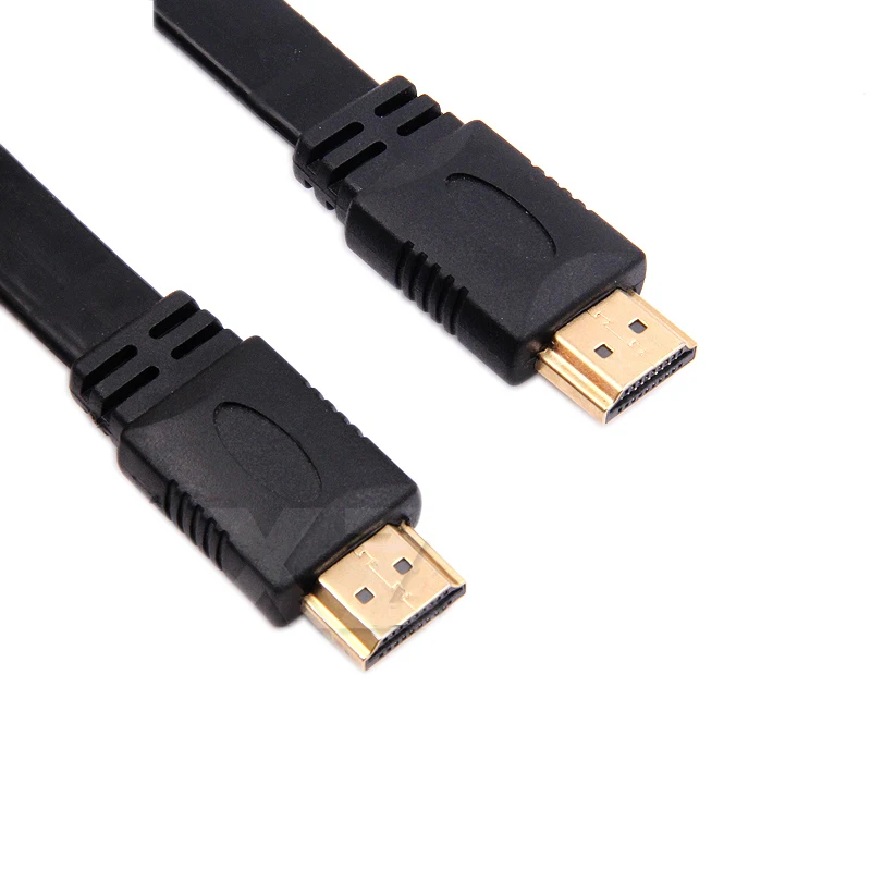 Cable negro Full HD corto compatible con HDMI, 30cm, compatible con enchufe 3D macho a macho, Cable plano para Audio, vídeo, HDTV, TV, alta calidad - imagen 2