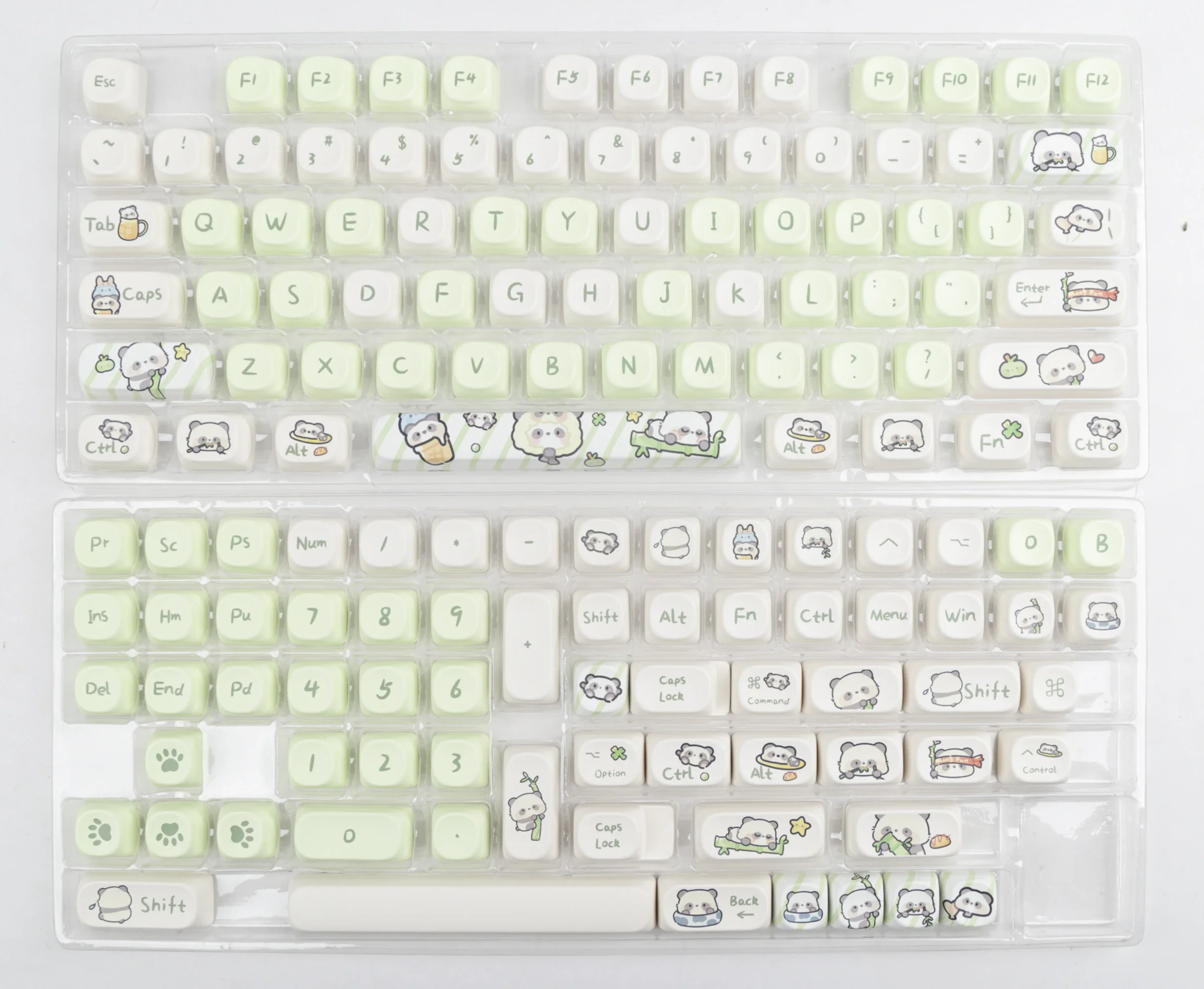MOA perfil verde leche Panda Keycap tinte sublimación 140 teclas adecuadas para teclado mecánico 61/87/104/108 interruptor MX - imagen 2