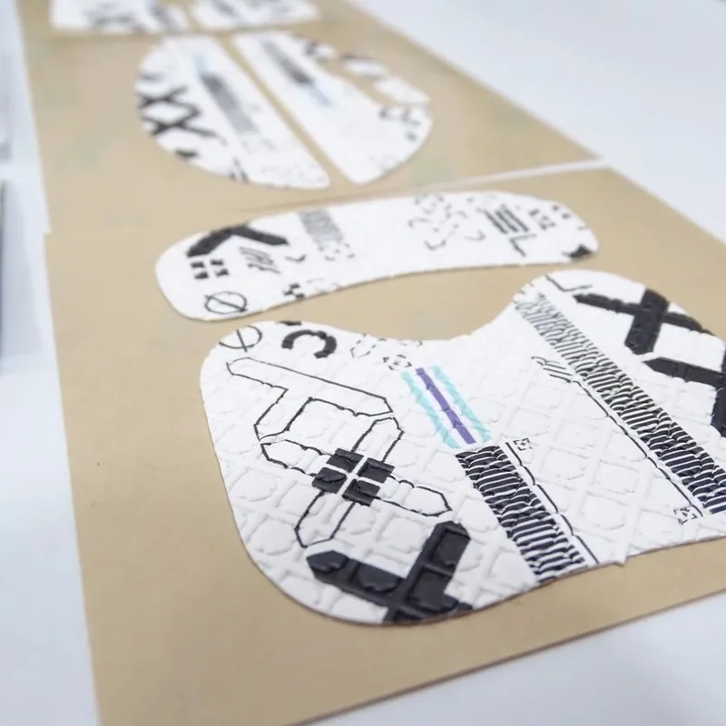 1 Juego de pegatinas antideslizantes para ratón HZ B-XX W-XX para Ninjusto Sora V2, cinta antisudor antideslizante, Material suave de cuero LA - imagen 2