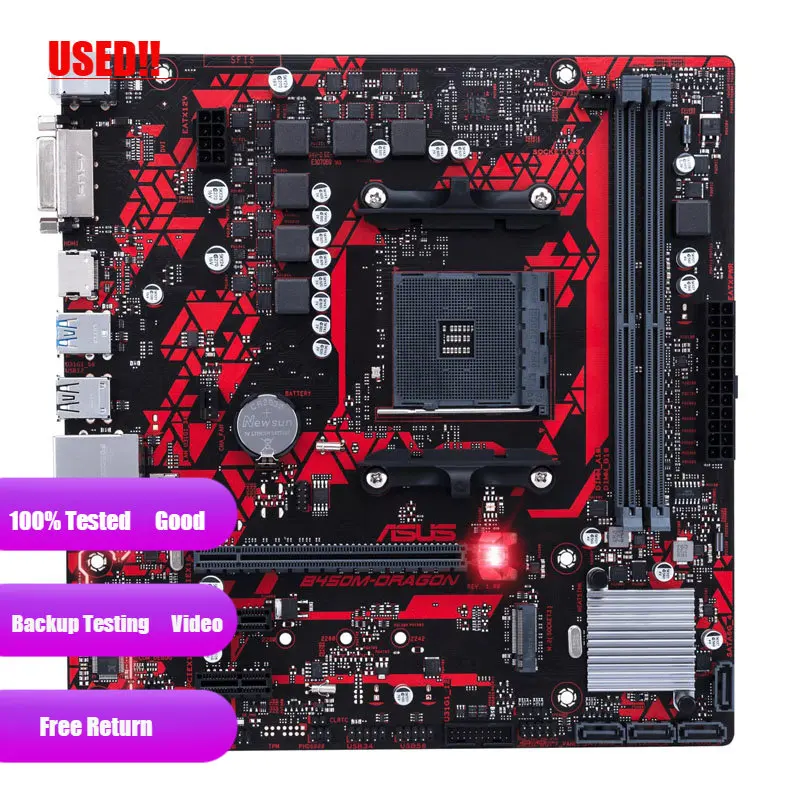 ASUS B450M DRAGON - Placa Base AMD B450 AM4 DDR4 mATX HDMI
