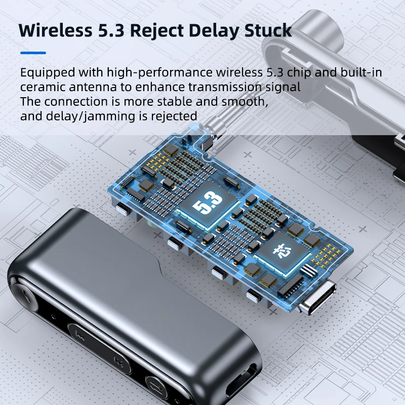 Receptor de Audio AUX Bluetooth 5,3, adaptador inalámbrico de música estéreo HIFI de 3,5mm sin pérdidas, compatible con modo TWS con micrófono para altavoz y auriculares - imagen 3