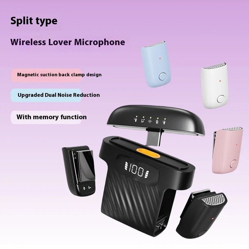 Micrófono de cuello inalámbrico dividido, reducción de ruido, recepción remota, micrófono ligero portátil, micrófono magnético para transmisión en vivo - imagen 2