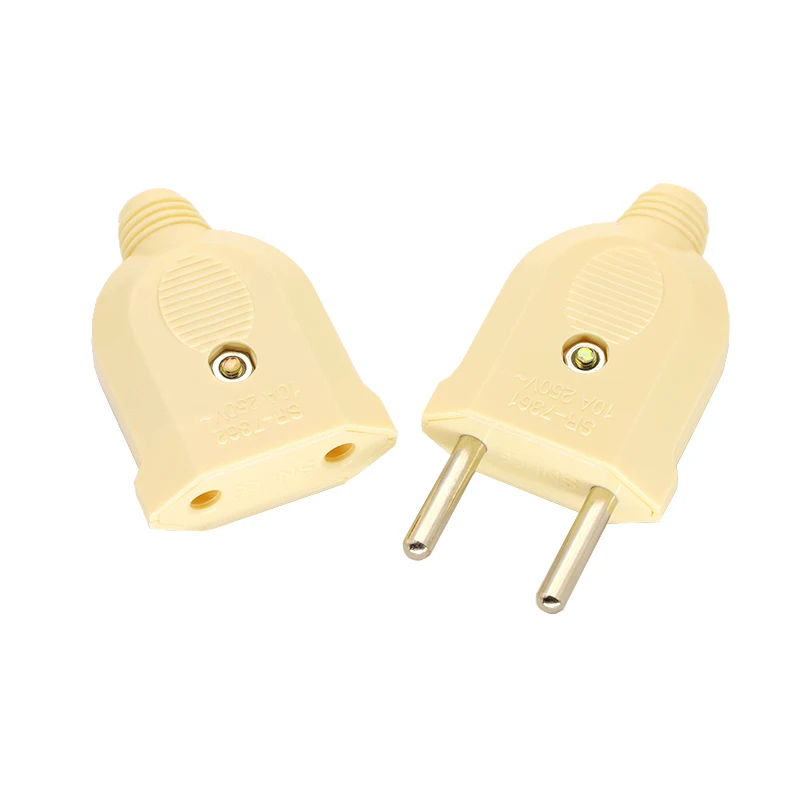 8 uds/4 pares UE europea 2 pines macho/hembra AC enchufe de alimentación eléctrica adaptador 4,0mm UE conector de enchufe de pie redondo DIY - imagen 3