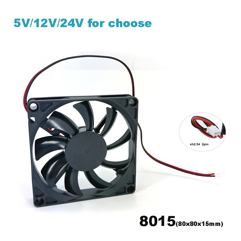 8015 8cm 80mm ventilador 80x80x15mm DC 5V 12V 24V 2pin ventilador de refrigeración para fuente de alimentación del chasis del enrutador para impresora 3D - imagen 2