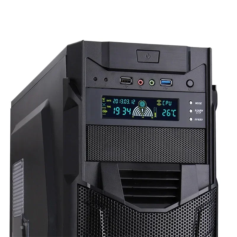 Controlador de ventilador de ordenador de 5,25 pulgadas, 12V, 3 ventiladores, controlador de velocidad, Sensor de temperatura, pantalla Digital LCD, Panel frontal para PC - imagen 4