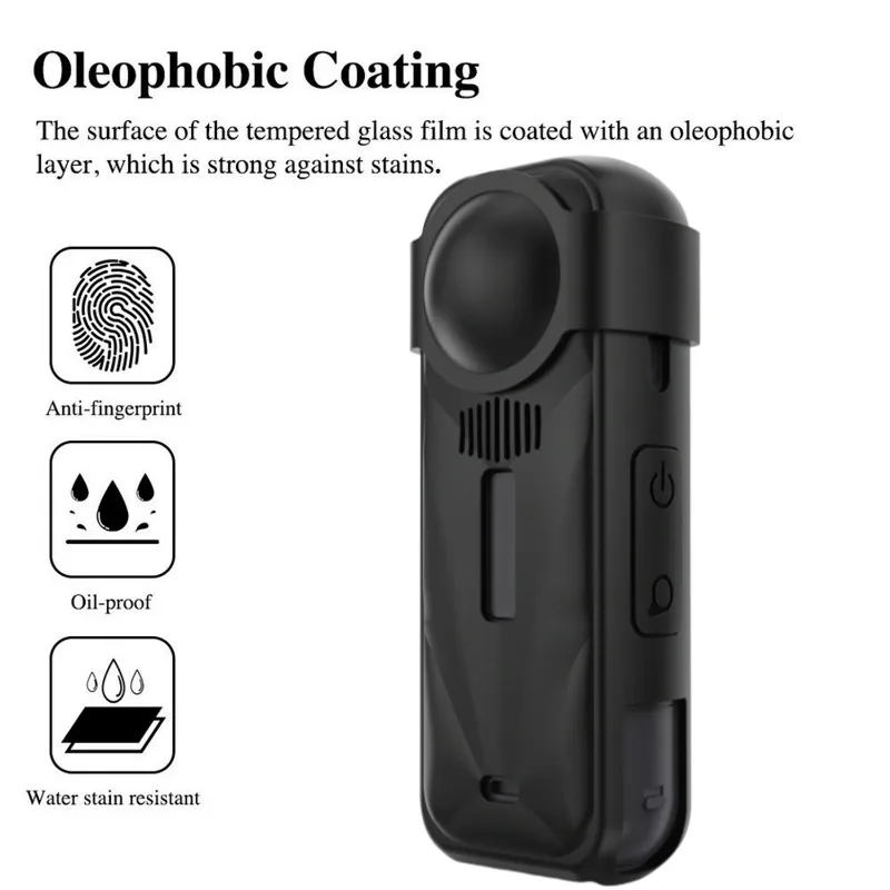 Juego de fundas de silicona para Insta 360 X5, funda protectora anticaída, Protector de lente de cámara con correa antipérdida, accesorios para cámara - imagen 2