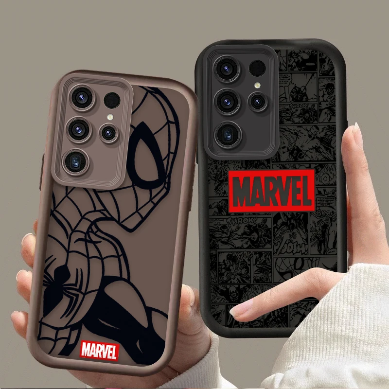 Funda Marvel Spiderman Ironman para Samsung Galaxy S25 S24 S23 Ultra S22 S21 Plus FE A36 A56 A26 A16 A06 A15 A25 A35 A55 5G