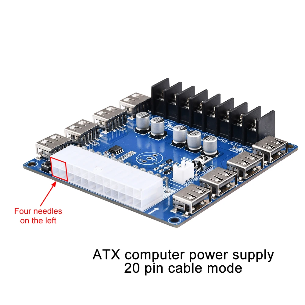 Fuente de alimentación ATX de 20/24 Pines, placa adaptadora con detección infrarroja, 5V/2A, carga USB, chasis de escritorio - imagen 2