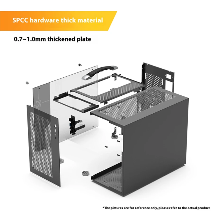 Power Train X-Gamerx X100 Pro M-ATX Caja de PC Lado transparente 240 refrigerado por agua TYPE-C ATX SFX fuente de alimentación MINI estuche portátil - imagen 4